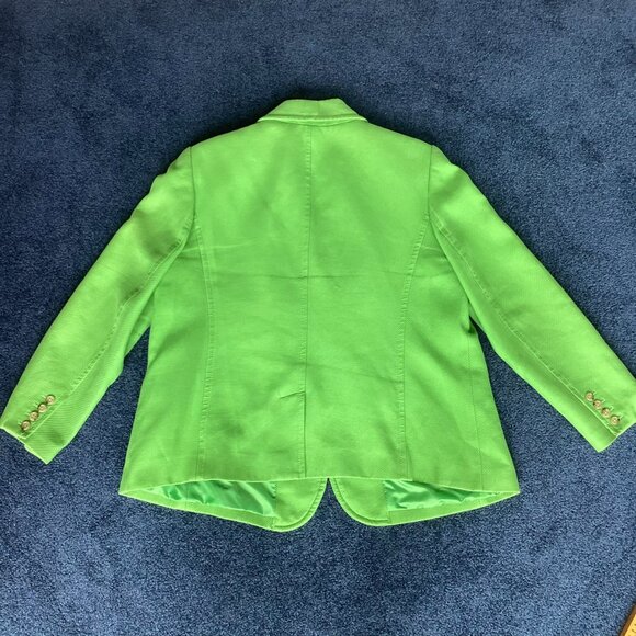 Talbots Woman Lime Green Classic Blazer - size 18W - Picture 2 of 7